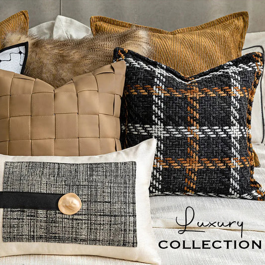 LUXURY COLLECTION - Luxe Plaid Farmhouse Cushion Covers