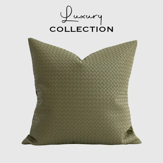 LUXURY COLLECTION - Chic Faux Leather Criss-Cross Cushion Covers