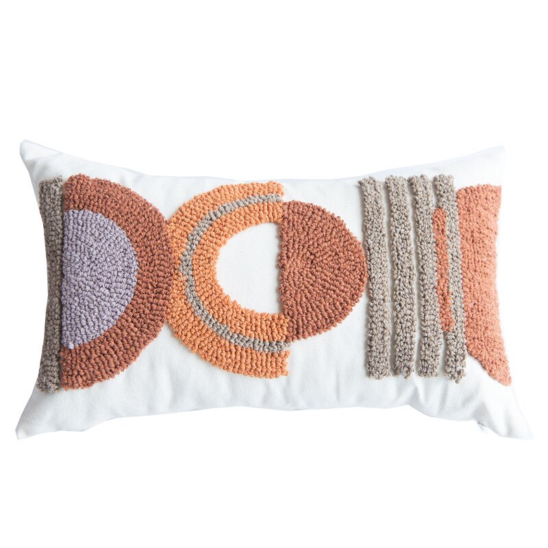 Geometric Fusion Tufted Cushion Cover