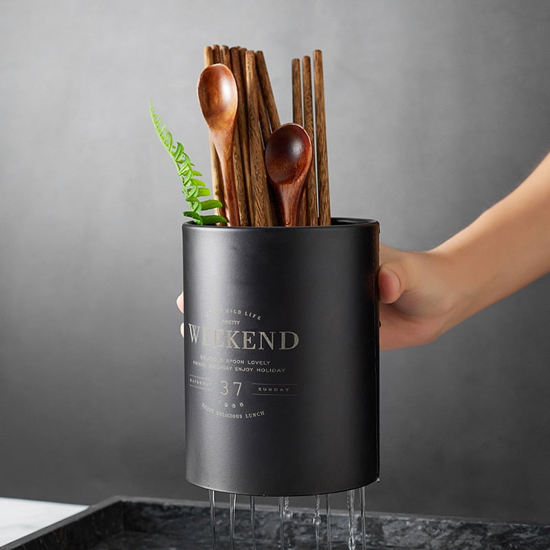 Sleek Chef Stainless Utensil Caddy