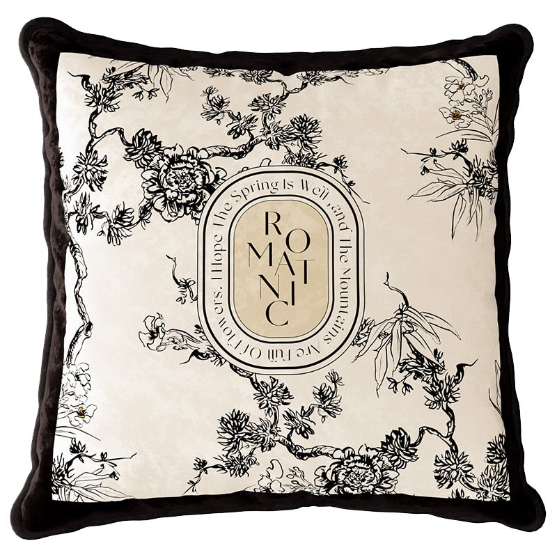 Parisian Elegance Cushion Cover in Black or Red