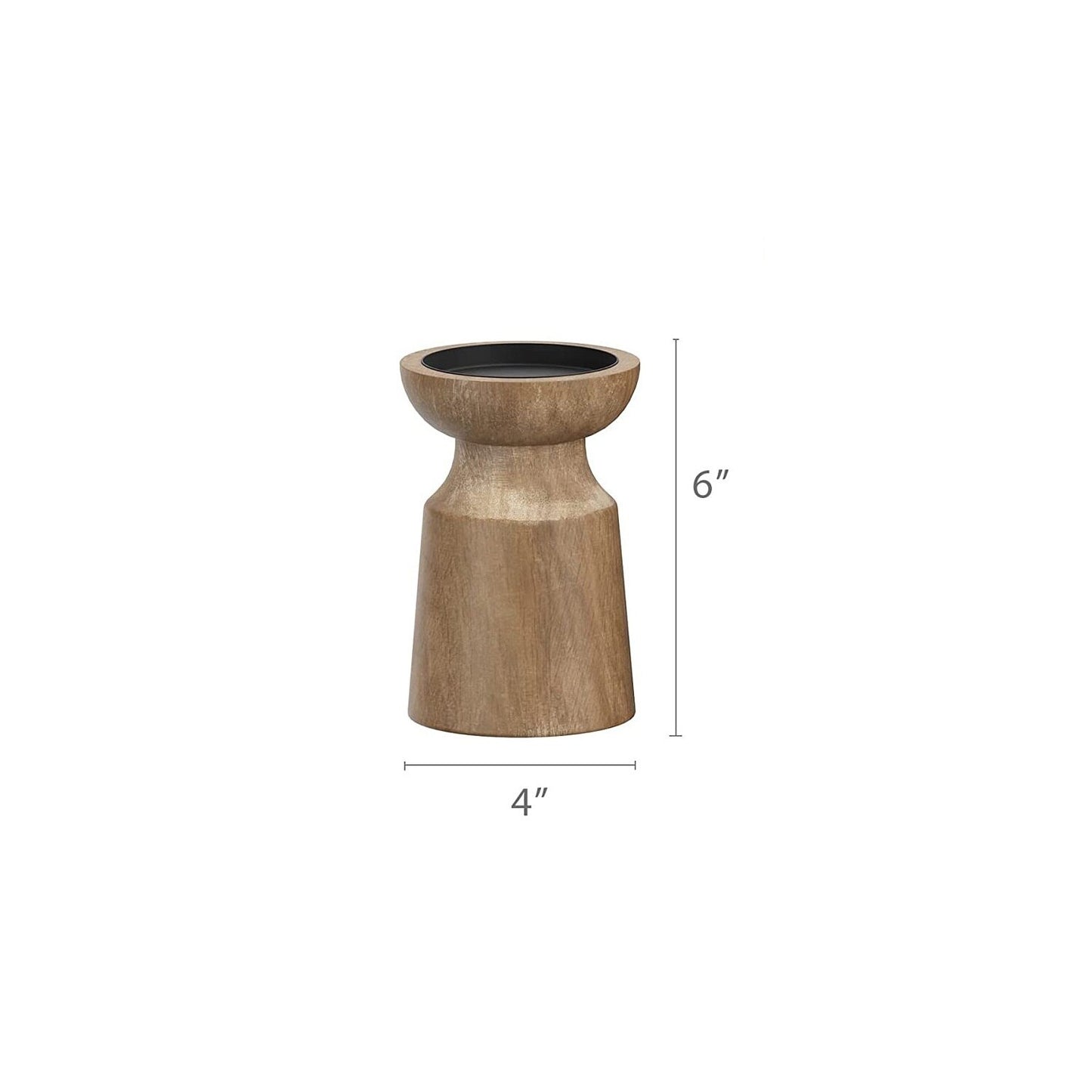 VintageGlow Solid Wood Candle Holder