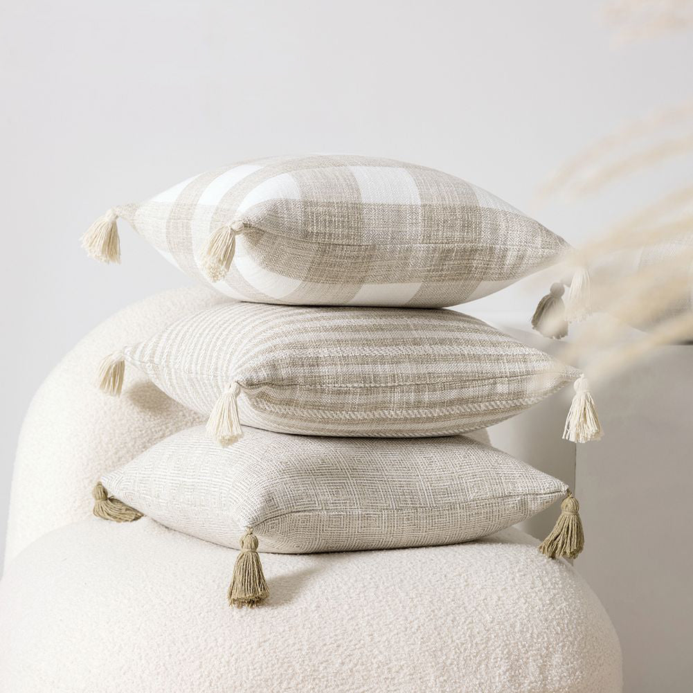 Plaid Linen Delights Cushion Covers