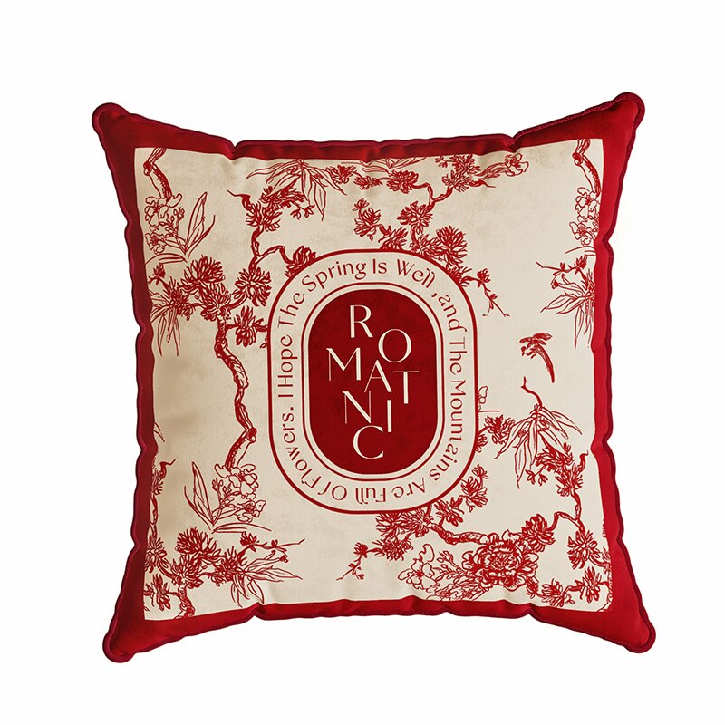 Parisian Elegance Cushion Cover in Black or Red