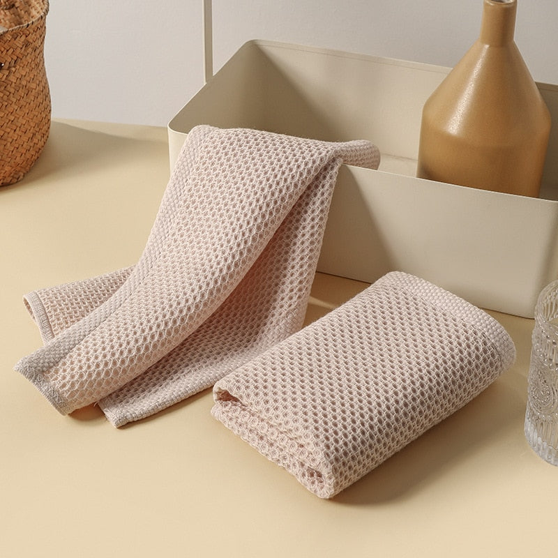 Cotton Soft Honeycomb Clean Towel Set