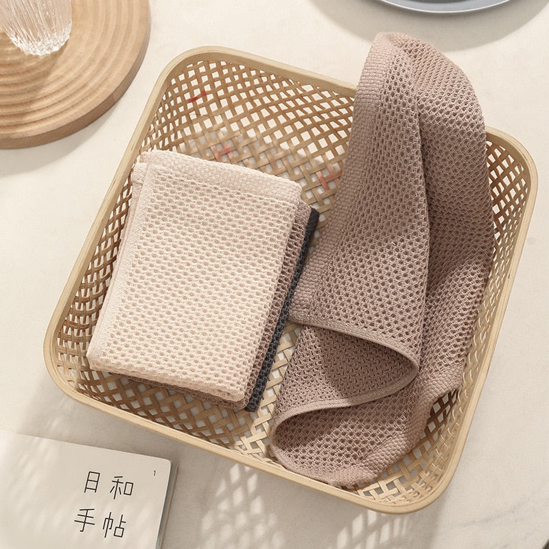 Cotton Soft Honeycomb Clean Towel Set