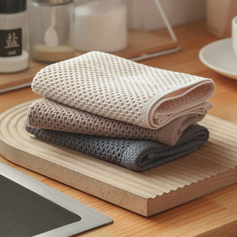 Cotton Soft Honeycomb Clean Towel Set