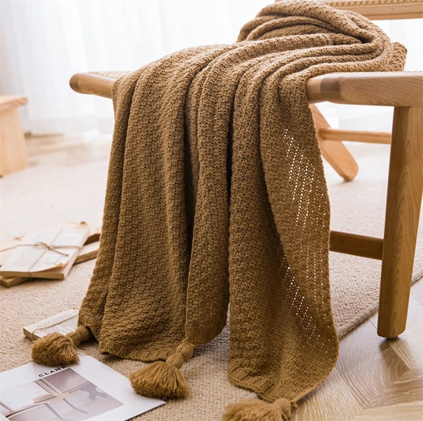 Cosy Chic Tassel Throw Blanket