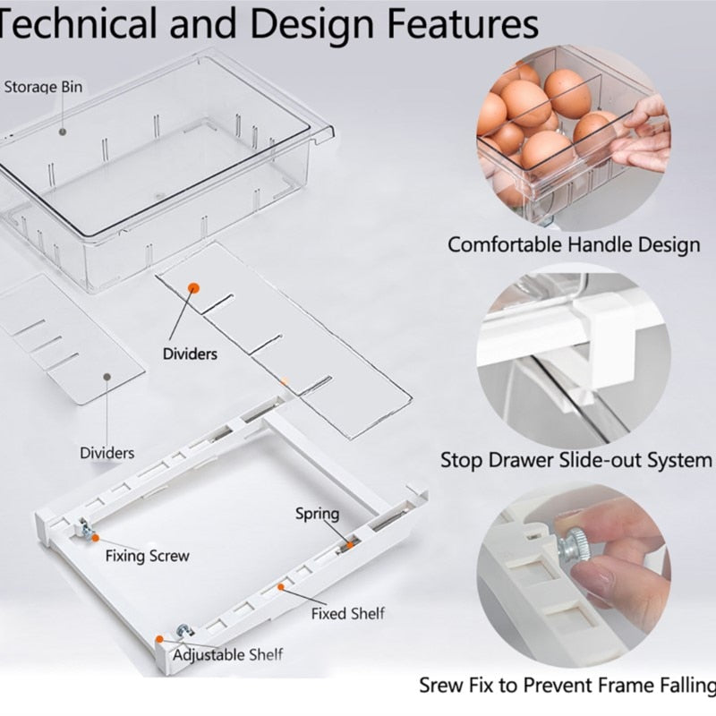 FridgeMax ClearSlide Organiser Drawer