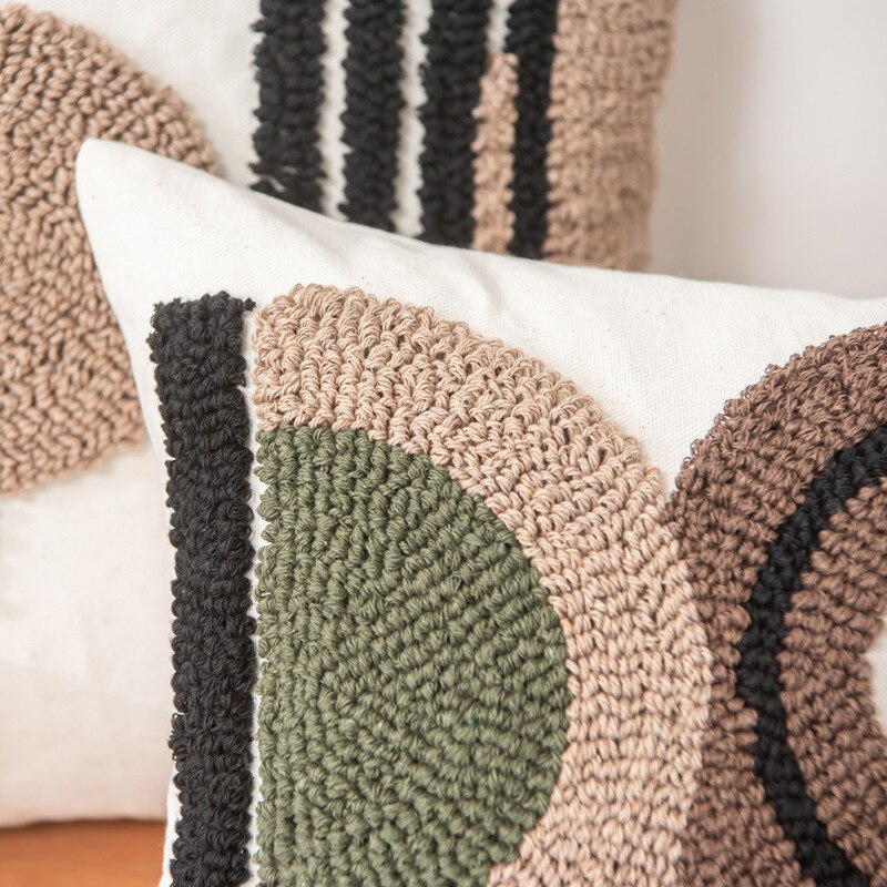 Geometric Fusion Tufted Cushion Cover