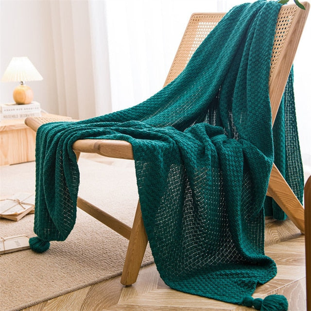 Cosy Chic Tassel Throw Blanket