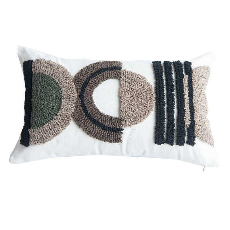 Geometric Fusion Tufted Cushion Cover