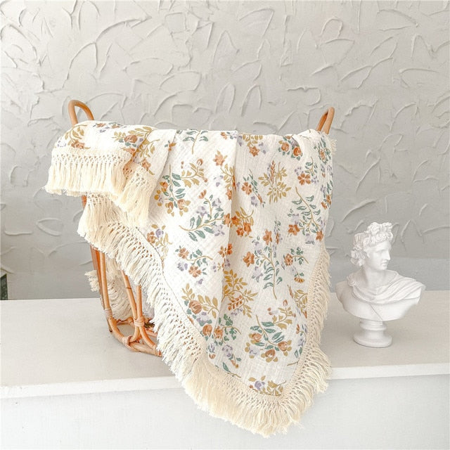 Pattern CozyTassel Muslin Baby Blanket