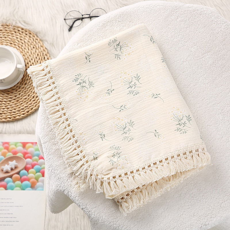 Pattern CozyTassel Muslin Baby Blanket