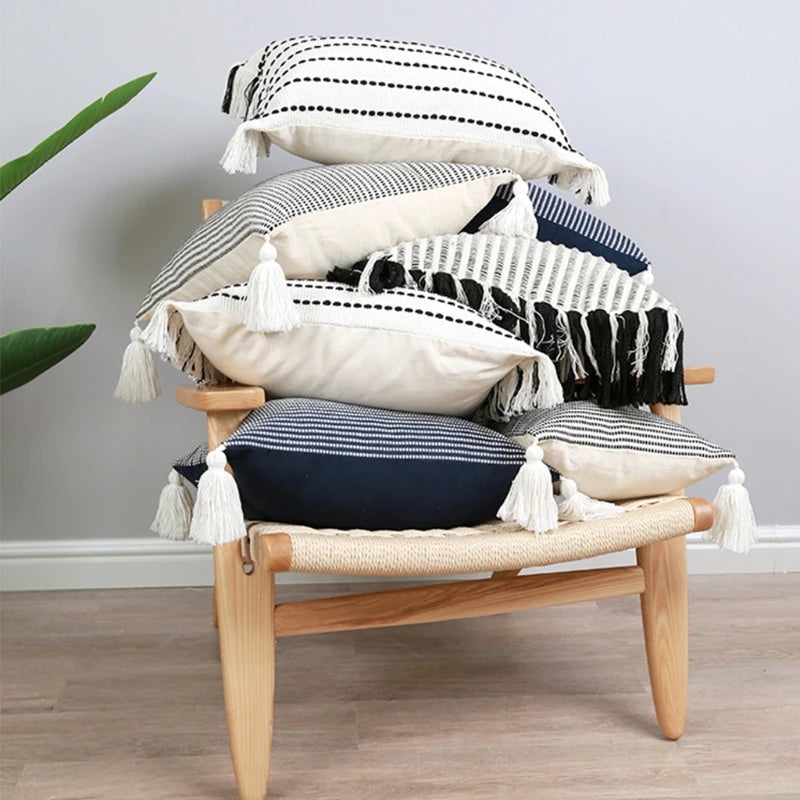 Classic Stripe Navy & Black Cushion Cover