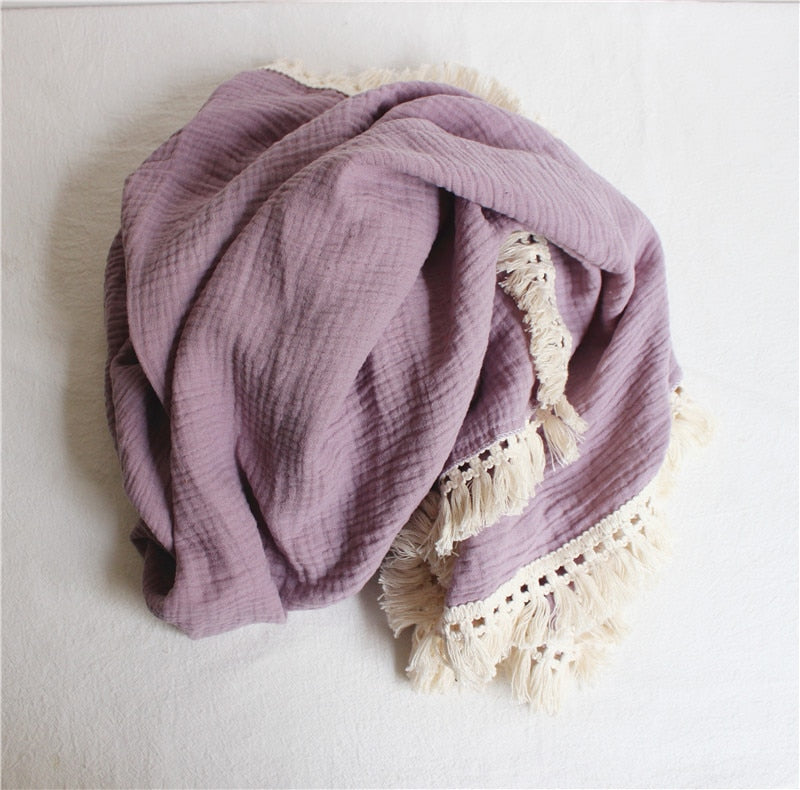 CozyTassel Muslin Cotton Baby Blanket