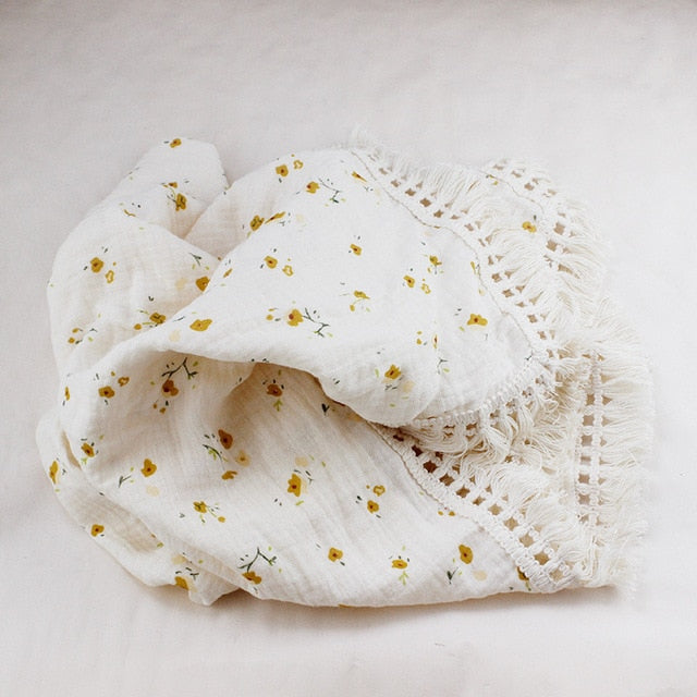 Pattern CozyTassel Muslin Baby Blanket