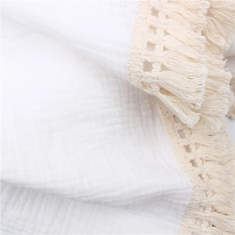 CozyTassel Muslin Cotton Baby Blanket