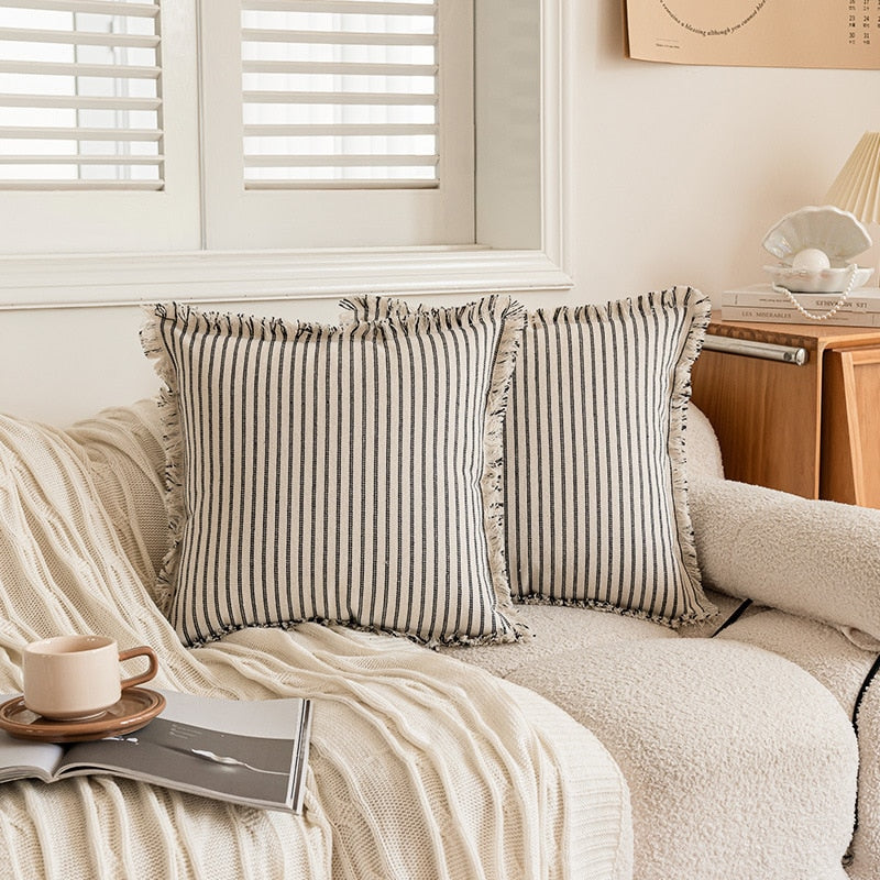 Linen Elegance Pin Striped Pillow Case