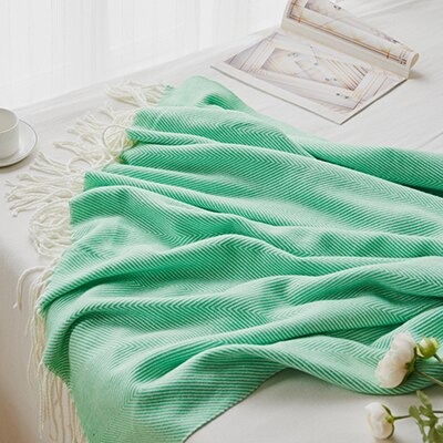 StripeLux Fringed Decorative Throw Blanket