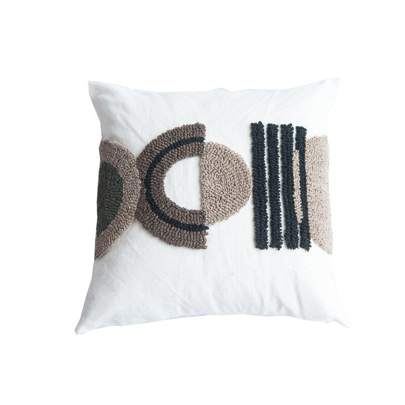 Geometric Fusion Tufted Cushion Cover