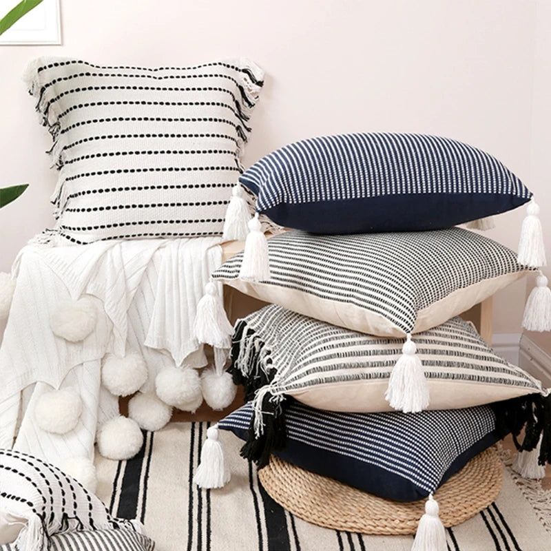 Classic Stripe Navy & Black Cushion Cover