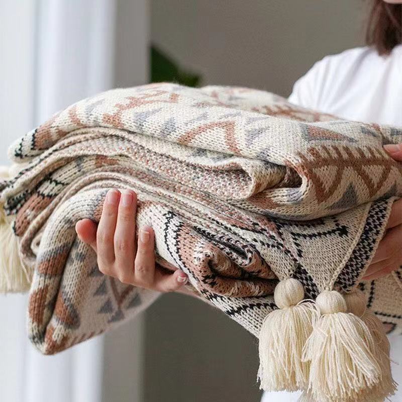 NativeTassel Knit Throw Blanket