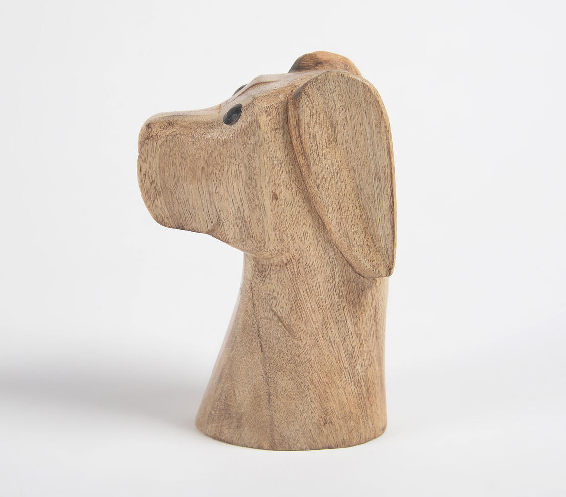 Sculpted Distinguished Dog Wooden Tabletop Figurine