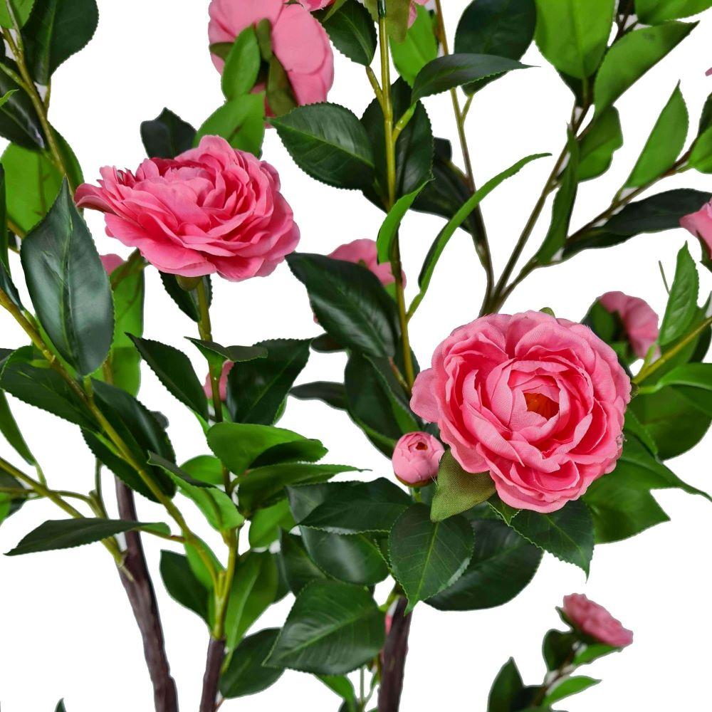 Artificial Flowering Natural Pink Camellia Tree 100cm