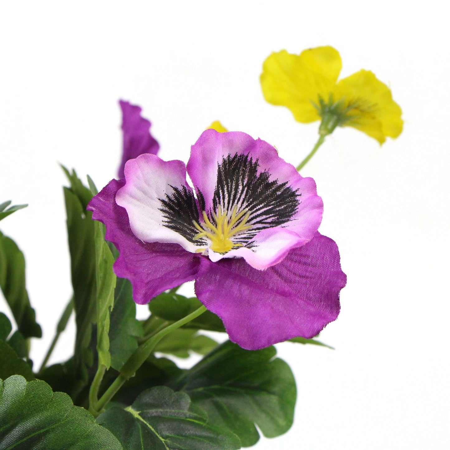 Artificial Pink And Yellow Pansy 25cm