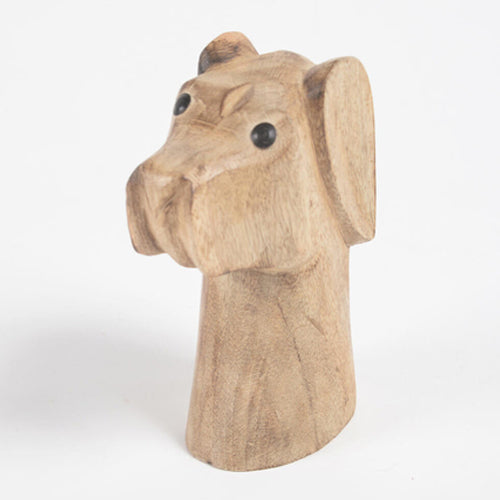 Sculpted Distinguished Dog Wooden Tabletop Figurine