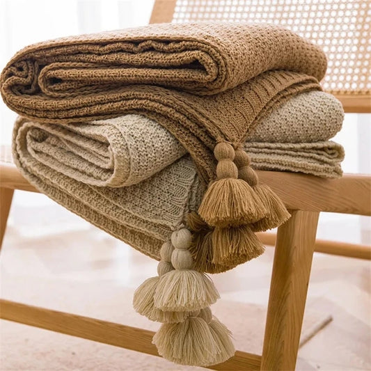 Cosy Chic Tassel Throw Blanket