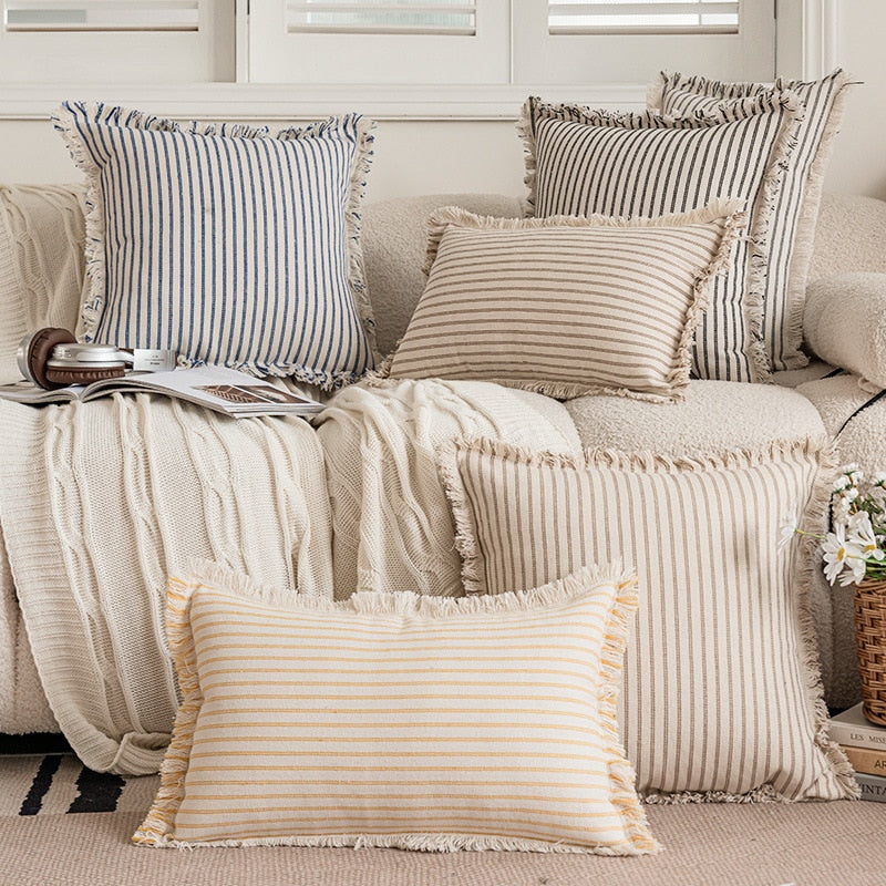 Linen Elegance Pin Striped Pillow Case